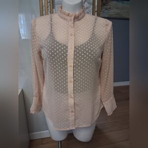 Banana Republic Light Pink Polka Dot Blouse